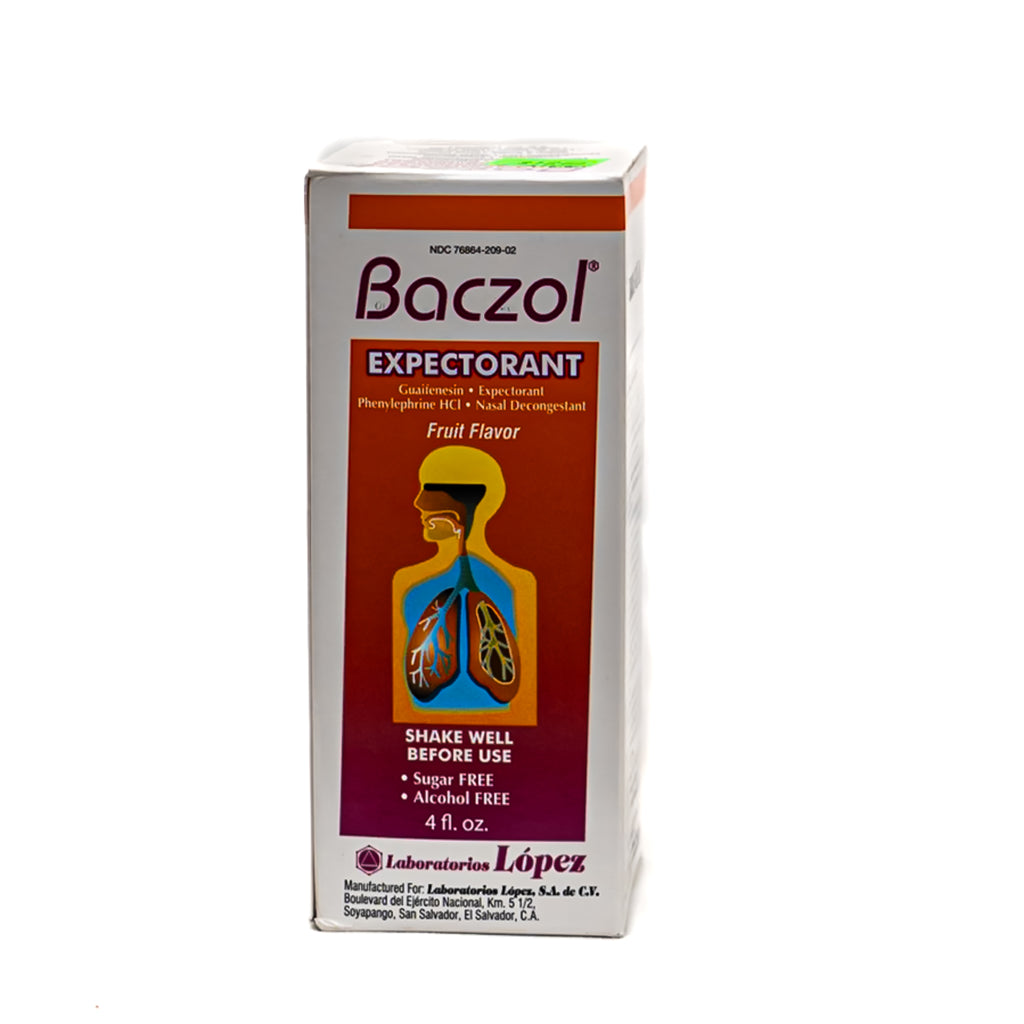 Baczol Expectorant – Jarabe 4 fl. oz. (118 mL)