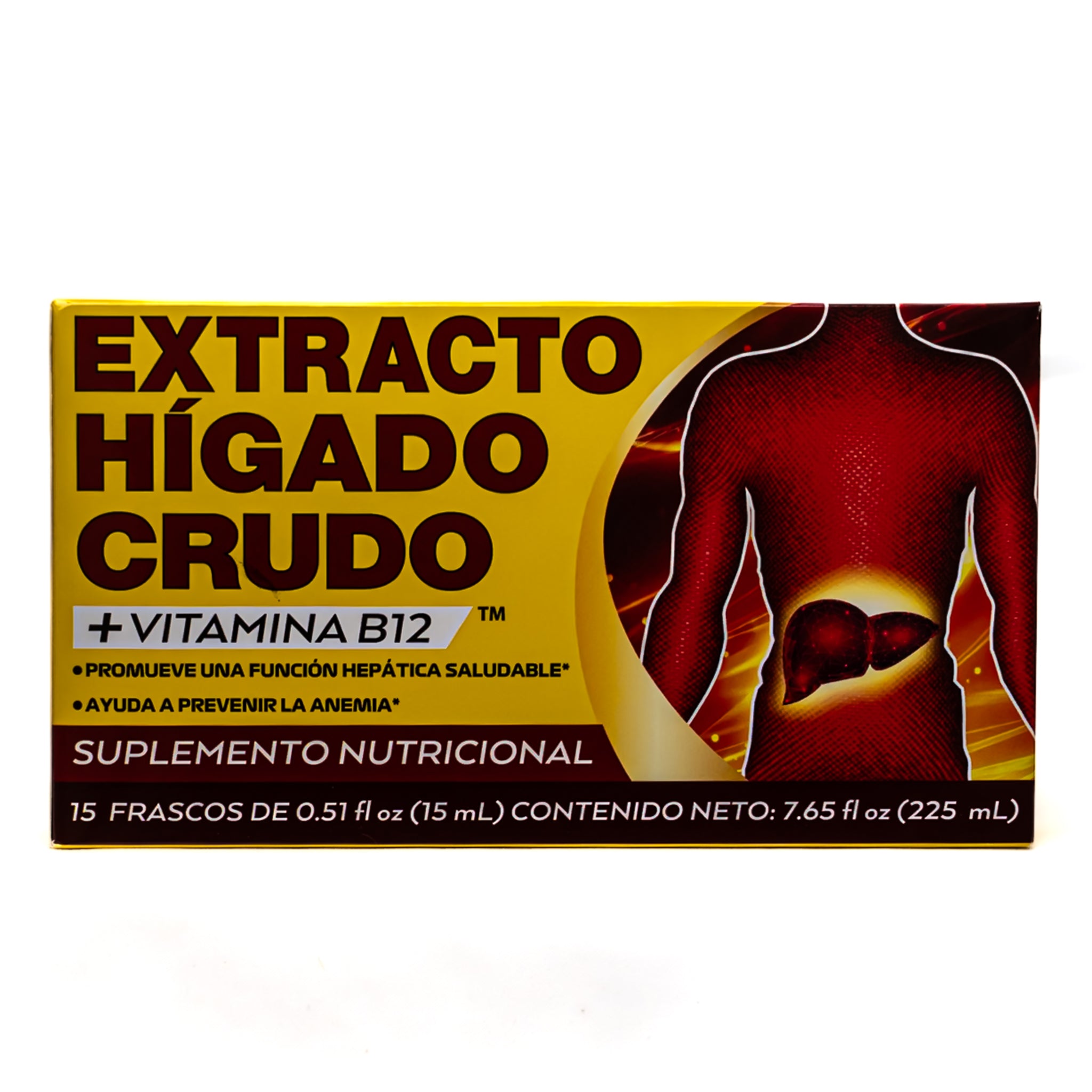 Extracto de Hígado Crudo + Vitamina B12 – 15 frascos de 15 mL