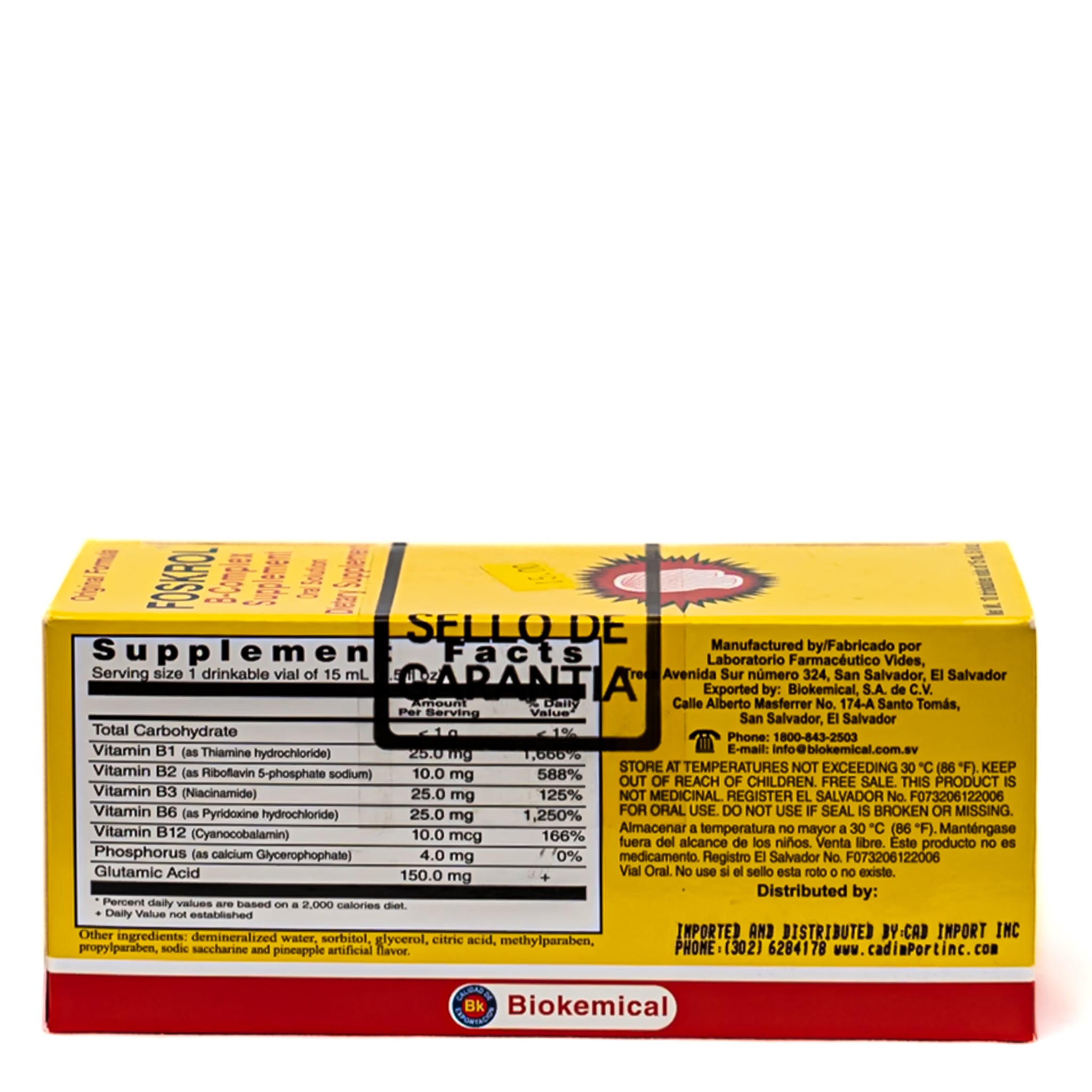 Foskrol® B-Complex – 10 viales bebibles de 15 mL