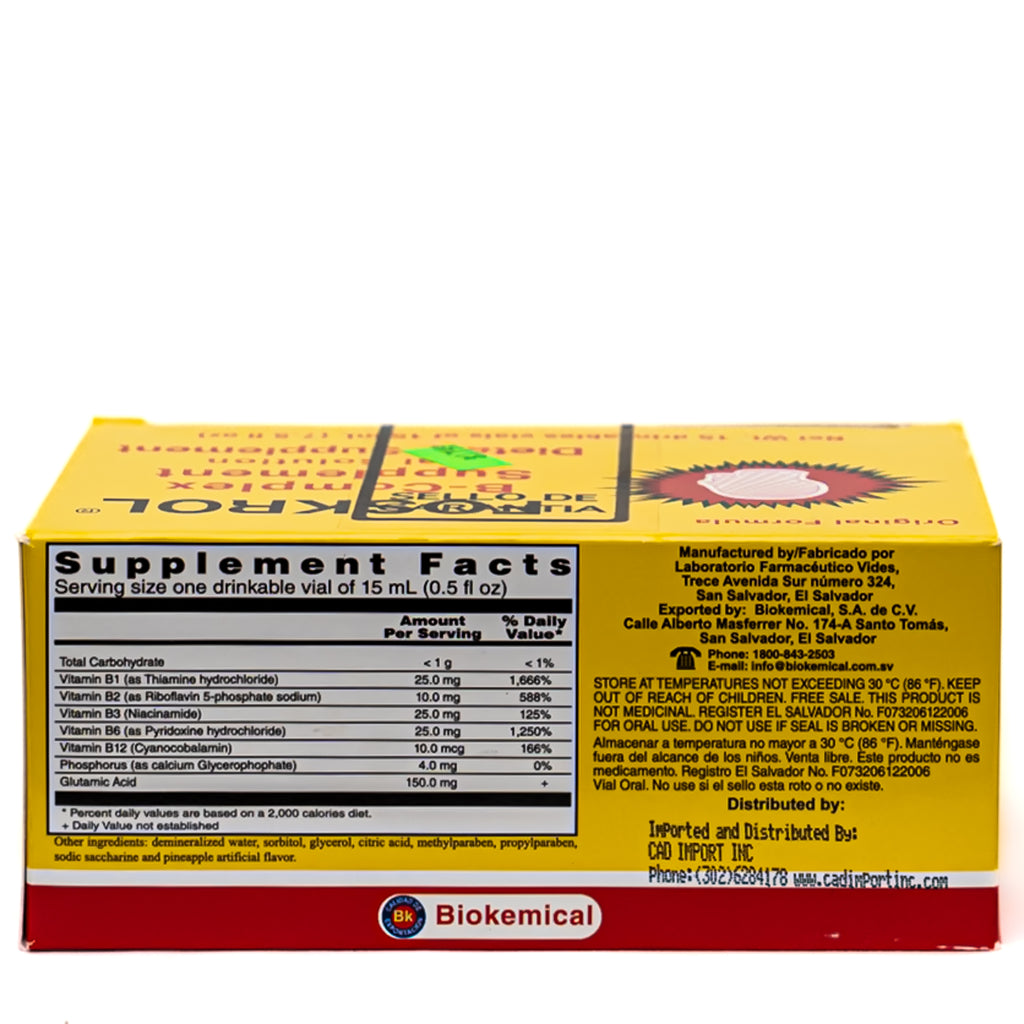 Foskrol® B-Complex – 15 viales bebibles de 15 mL