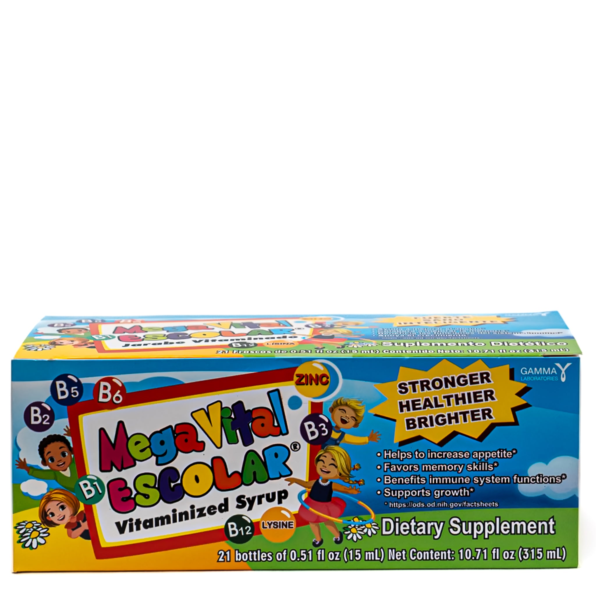 Mega Vital Escolar Jarabe Vitaminado – 21 Frascos (315 mL)