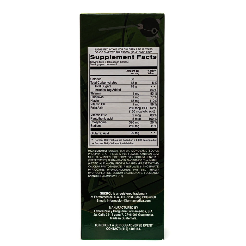 Sukrol Kids Jarabe – Sabor Manzana (240 mL)